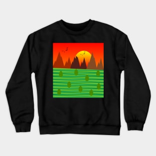 sunset, minimalist art Crewneck Sweatshirt